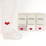 Heart Girl Tights, Soft Cotton Knit, 0-6 Months (1 Piece)