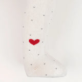 Heart Girl Tights, Soft Cotton Knit, 0-6 Months (1 Piece)