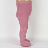 Ribbed Baby Girl Tights, Soft Cotton Knit, 0-18 Months (1 Piece)