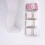 Ribbed Baby Girl Tights, Soft Cotton Knit, 0-18 Months (1 Piece)