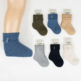 Thermal Baby Socks with Fold-Over Cuff & Label Detail, 0-24 Months