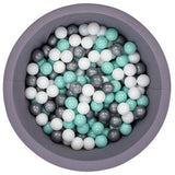 Bubble Pops Ball Pool Gray 150 balls Grey/White/Mint