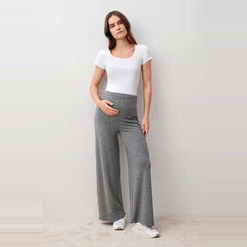 Wide Leg Maternity Pants Flexible Soft Texture
