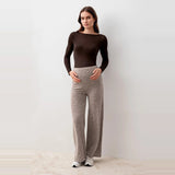 Wide Leg Maternity Pants Flexible Soft Texture