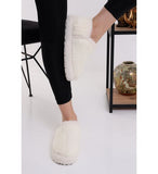 Women's Plush Winter Slippers Home Boots Fluffy 36-40 WHITE