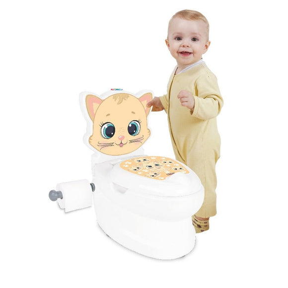 Educational Fun Toilet Bowl, Cat Design
