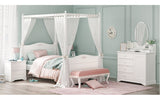 Rustic White  Bed Canopy -Youth  Room