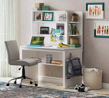 Line Study Desk White