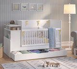 Baby Cotton Convertible Baby Bed With Table And Telescopic Handrails (70x115-70x145 cm)