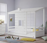 Montes White Bed With Wooden Roof 90*200