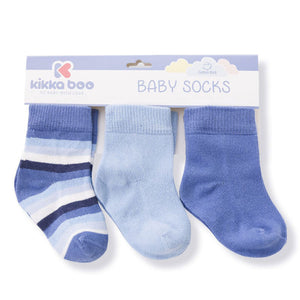 Set of 3 pieces cotton socks light blue 2-3 years