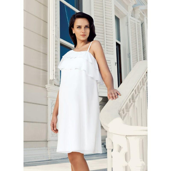 One Shoulder Maternity Dress Cream - Mommy And Me