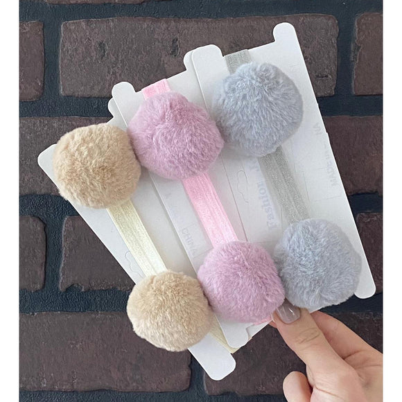 Double Pompom  Hair Band