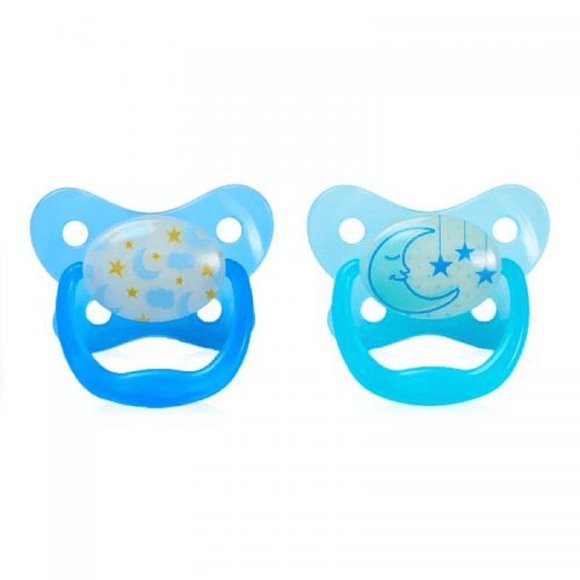 PreVent Glow in the Dark Butterfly Pacifier, 6-12M Pack of 2