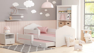 double Children's bed with a railing