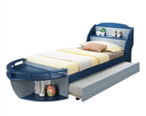 Boats Kincade Twin Platform Bed with Drawers and Shelves - Mommy And Me