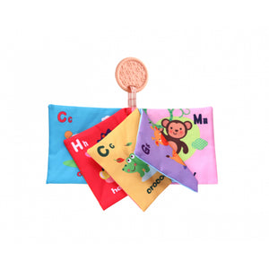 Educational cloth book with teether Animals