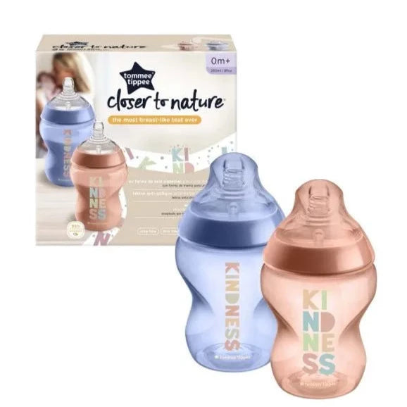 Closer to Nature Baby Bottles, Be Kind, 260ml - 2 pack