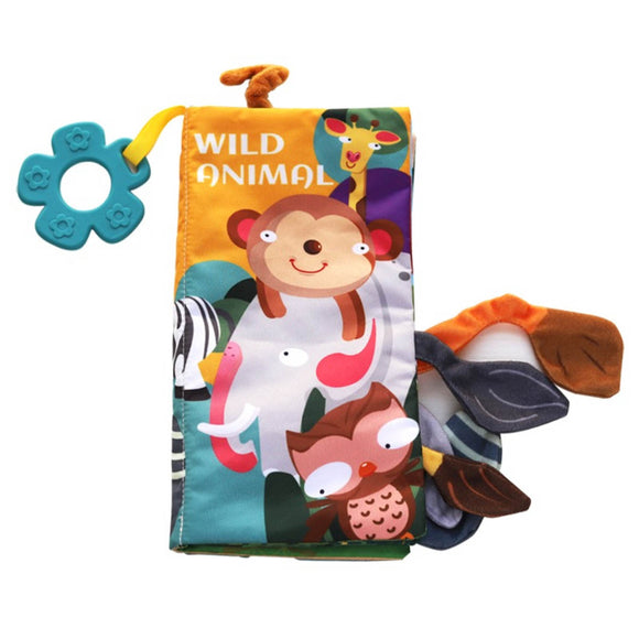 Educational cloth book with teether Wild animals