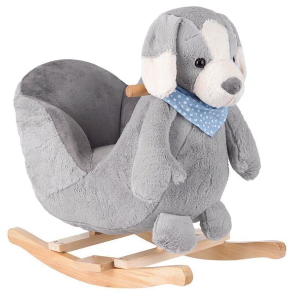 Grey puppy Rocking Toy with Seat