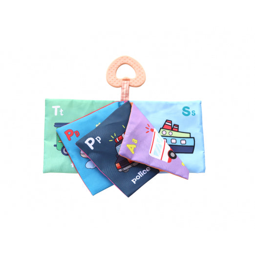 Educational cloth book with teether Transportations